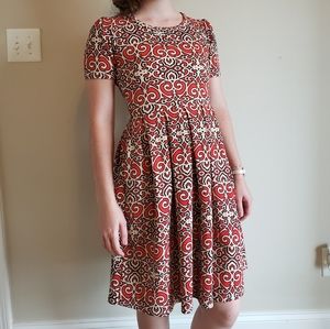 LuLaRoe Orange/Red Midi Dress